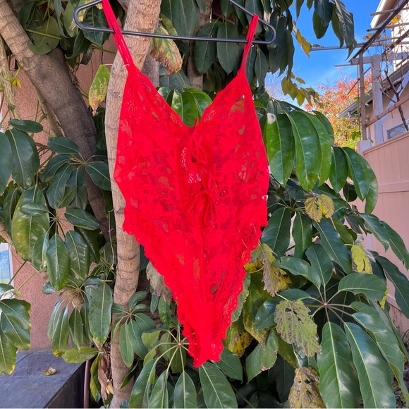 Victoria's Secret Tops Vintage Victorias Secret Gold Label Red Lace